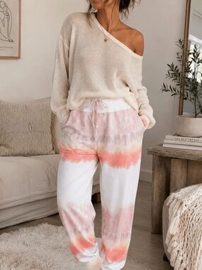 Casual Tie Dye Pantaloons w/ Pockies - Coral 🌼 ⭐️